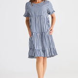 Clementine Dress | Navy Gingham