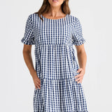 Clementine Dress | Navy Gingham