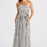 Avalon Dress | Black Stripe