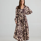 Sunset Dress – Maui Print | Button-Through Cotton-Linen Maxi Dress