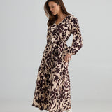 Sunset Dress – Maui Print | Button-Through Cotton-Linen Maxi Dress