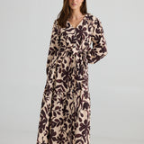 Sunset Dress – Maui Print | Button-Through Cotton-Linen Maxi Dress