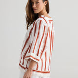 Ray Top – Drifter Stripe | Relaxed Linen Blend Blouse