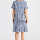 Clementine Dress | Navy Gingham