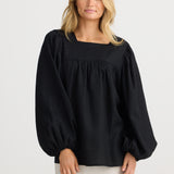 Arlo Top – Black Linen