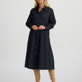 Caroni Dress – Black Linen Cotton Blend