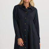 Caroni Dress – Black Linen Cotton Blend