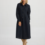 Caroni Dress – Black Linen Cotton Blend