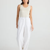 Lana Linen Pant - White