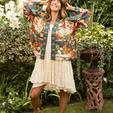 Stay Gold Pixie Duster Cropped Kimono w/ Rabbit, Bees