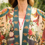 Stay Gold Pixie Duster Cropped Kimono w/ Rabbit, Bees