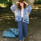 Let The Light In Pixie Duster Cropped Kimono w/ Delft Print