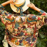 Stay Gold Pixie Duster Cropped Kimono w/ Rabbit, Bees