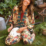 Stay Gold Pixie Duster Cropped Kimono w/ Rabbit, Bees