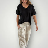 FRANKIE PANT NATURAL LINEN by FROCKK