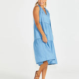 Seville Tiered Dress - Chambray