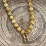 Beaded Yellow H Necklace