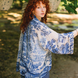 Let The Light In Pixie Duster Cropped Kimono w/ Delft Print