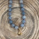 Beaded Blue L Necklace