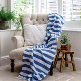 Turkish Beach Towel - Blue and White Stripe