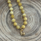 Beaded Yellow C Necklace