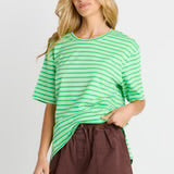 RELAX BOY TEE in GREEN STRIPE by BETTY BASICS