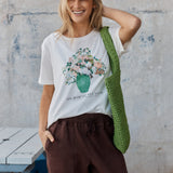 ELLIA CREW TEE - Flower Print - by BETTY BASICS