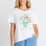 ELLIA CREW TEE - Flower Print - by BETTY BASICS