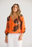 Seaside top - by HOLIDAY in Hibiscus breeze linen