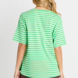 RELAX BOY TEE in GREEN STRIPE by BETTY BASICS