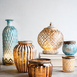 Vase - Small - Votive Linear Copper/Wash