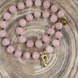 Beaded Pink P Necklace