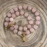 Beaded Pink Y Necklace