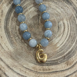 Beaded Blue G Necklace