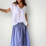Lola skirt -by FROCKK in Cornflower blue linen