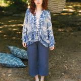 Let The Light In Pixie Duster Cropped Kimono w/ Delft Print