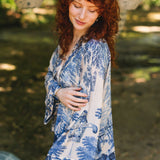 Let The Light In Pixie Duster Cropped Kimono w/ Delft Print