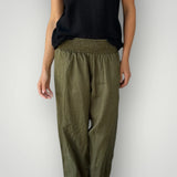 FRANKIE PANT in ARMY LINEN by FROCKK