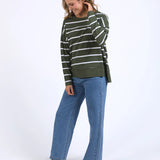 Jayne Stripe Throw On Top Khaki/White Stripe (Pre order)