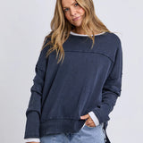 Jayne Throw On Knit - Dark Sapphire