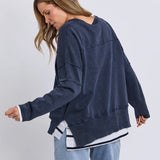 Jayne Throw On Knit - Dark Sapphire