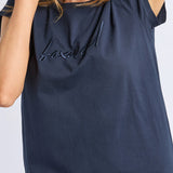 Signature Embroidery Tee Dress Navy