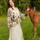 Born To Run Pixie Duster Crop Kimono w/ Wild Horse & Florals