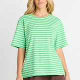 RELAX BOY TEE in GREEN STRIPE by BETTY BASICS