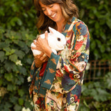 Stay Gold Pixie Duster Cropped Kimono w/ Rabbit, Bees