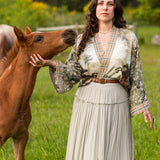 Born To Run Pixie Duster Crop Kimono w/ Wild Horse & Florals