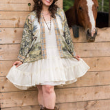 Born To Run Pixie Duster Crop Kimono w/ Wild Horse & Florals