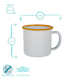 White Enamel Espresso Cup - 130ml - Yellow
