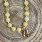 Beaded Yellow N Necklace