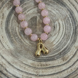 Beaded Pink A Necklace
